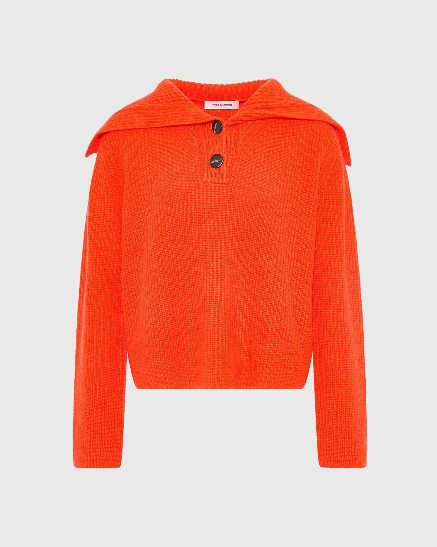 Pull col marin boutonné en maille- Yves Salomon - Nouvelle collection Automne Hiver