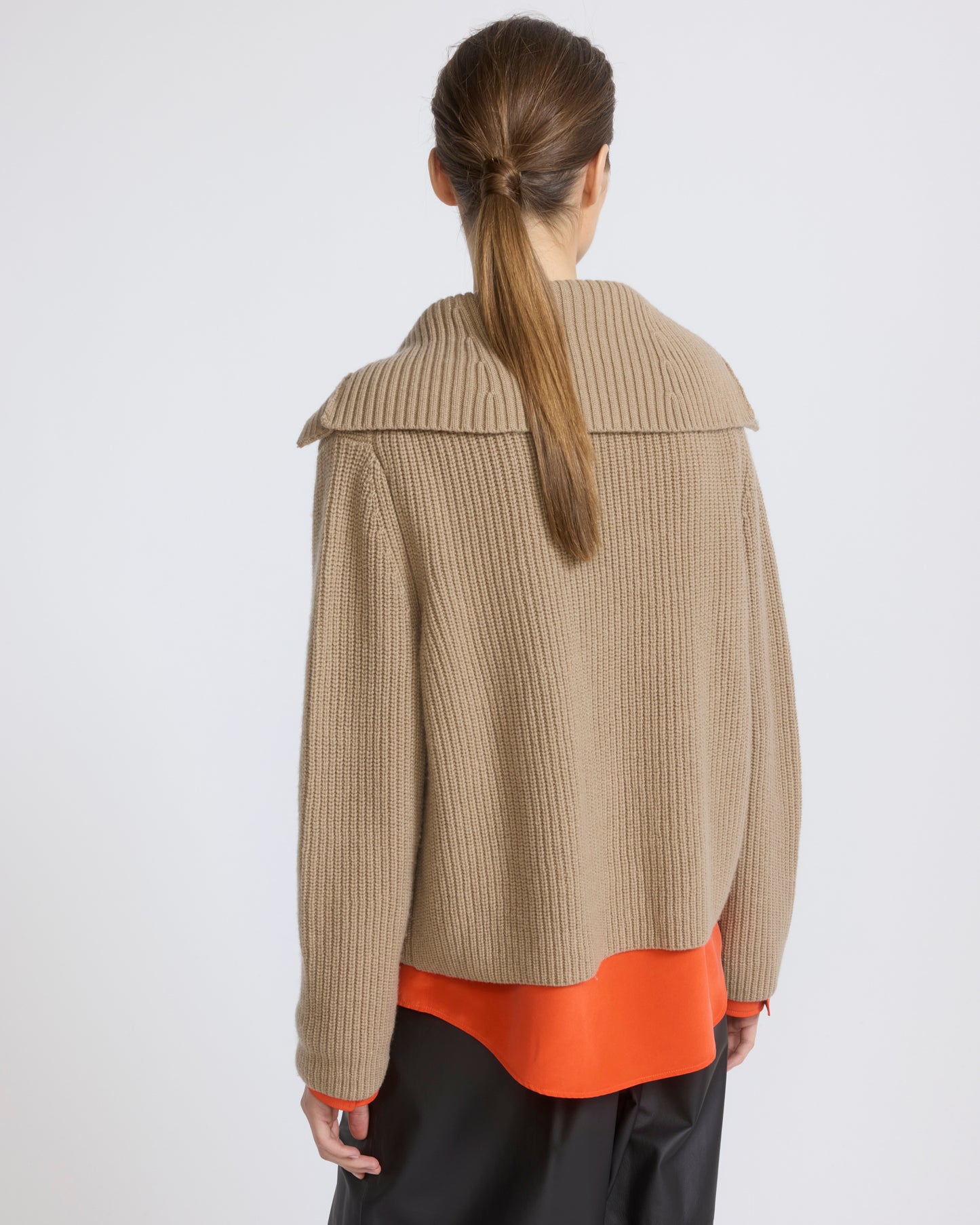 Sailor collar knit cardigan