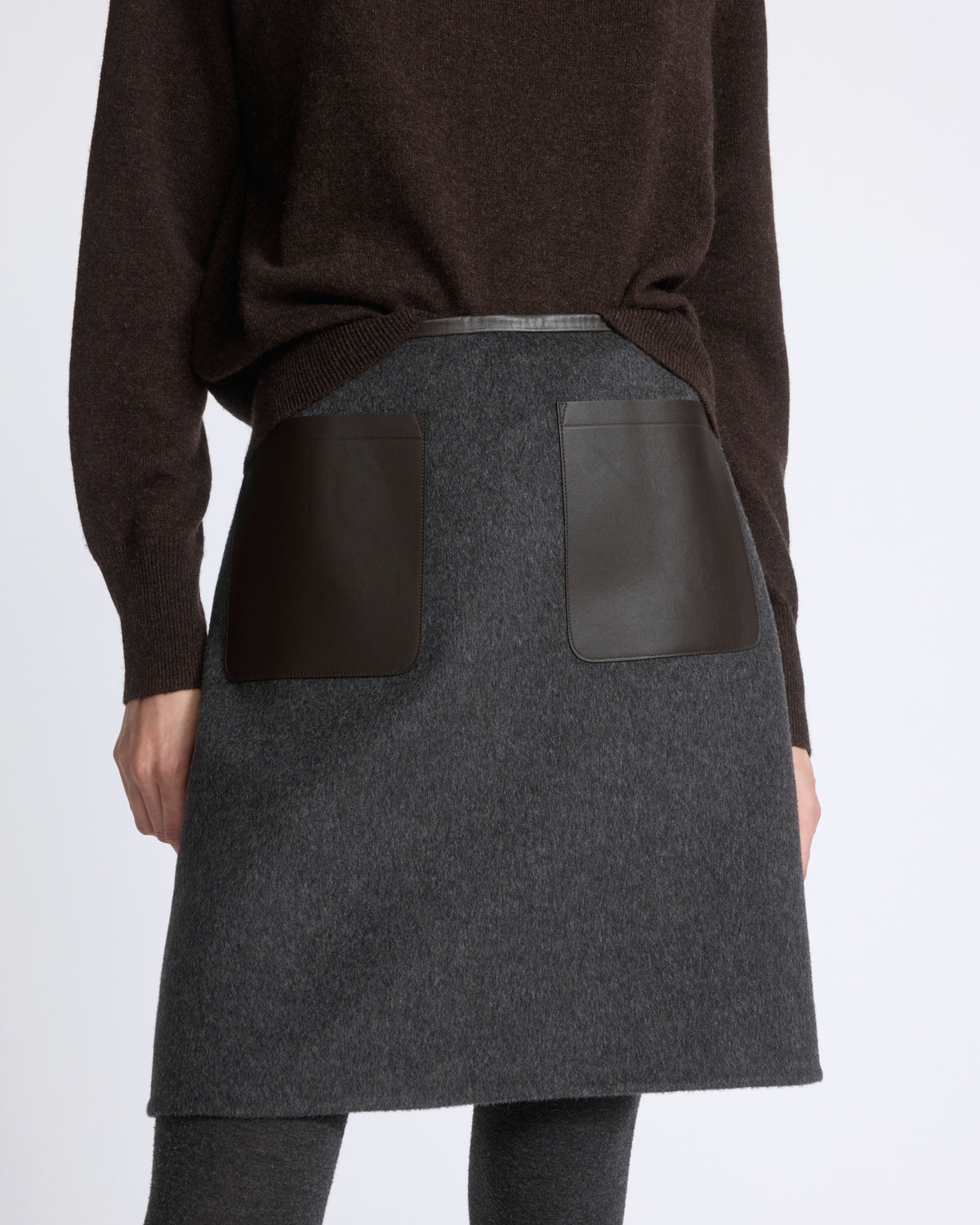 Jupe en lainage double face laine et cachemire - Yves Salomon - Nouvelle collection Automne Hiver