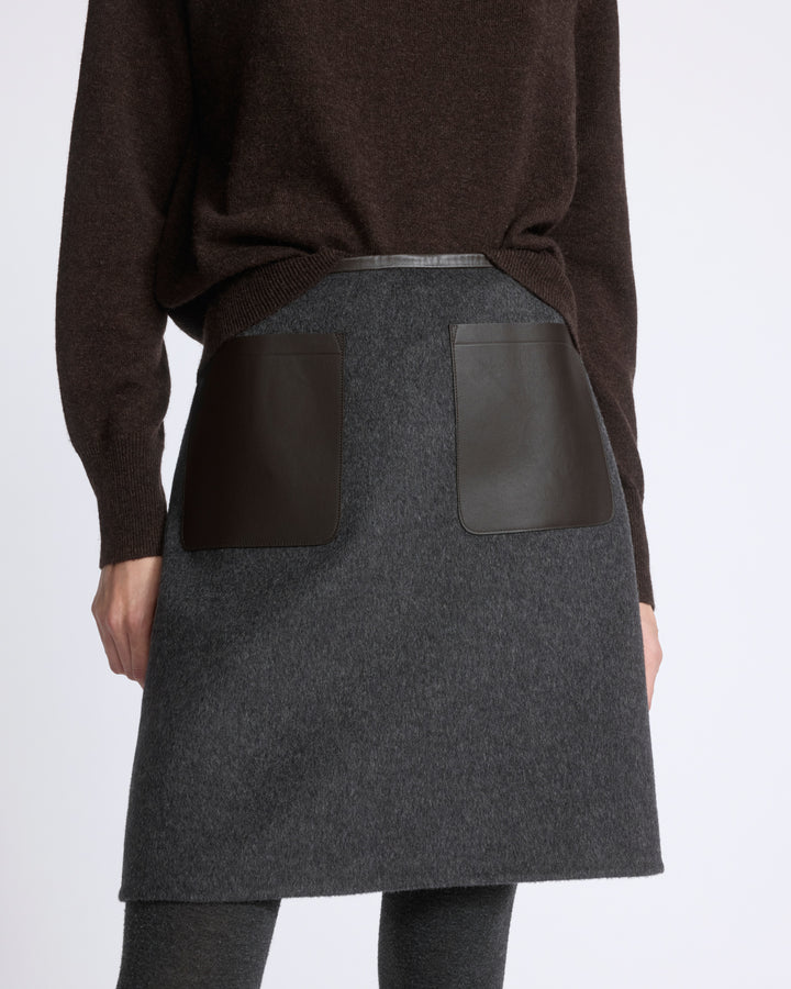 Jupe en lainage double face laine et cachemire - Yves Salomon - Nouvelle collection Automne Hiver