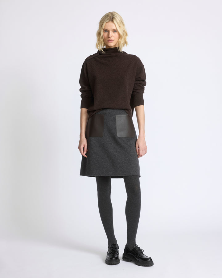 Jupe en lainage double face laine et cachemire - Yves Salomon - Nouvelle collection Automne Hiver