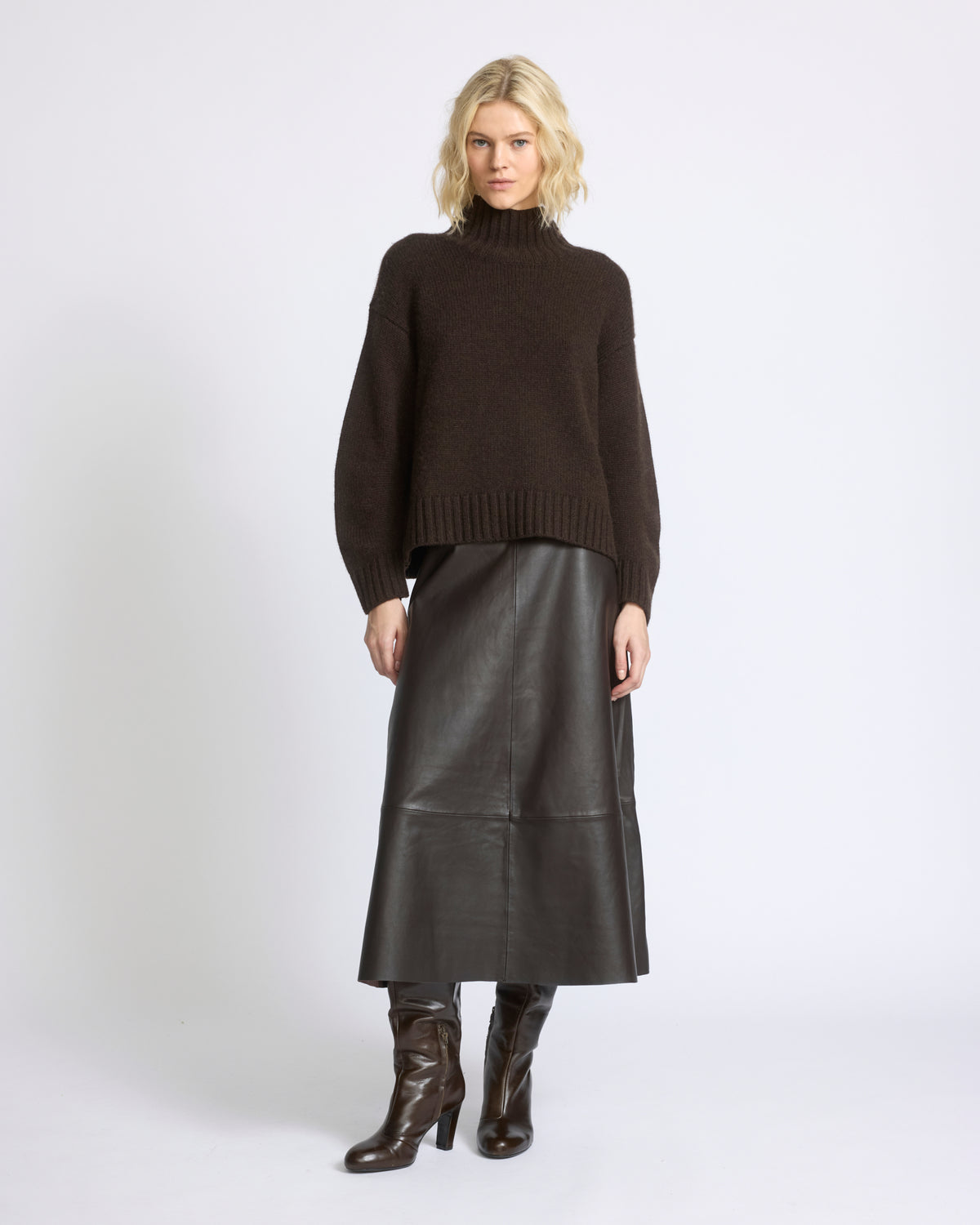 Jupe longue en cuir d'agneau - Yves Salomon - Nouvelle collection Automne Hiver