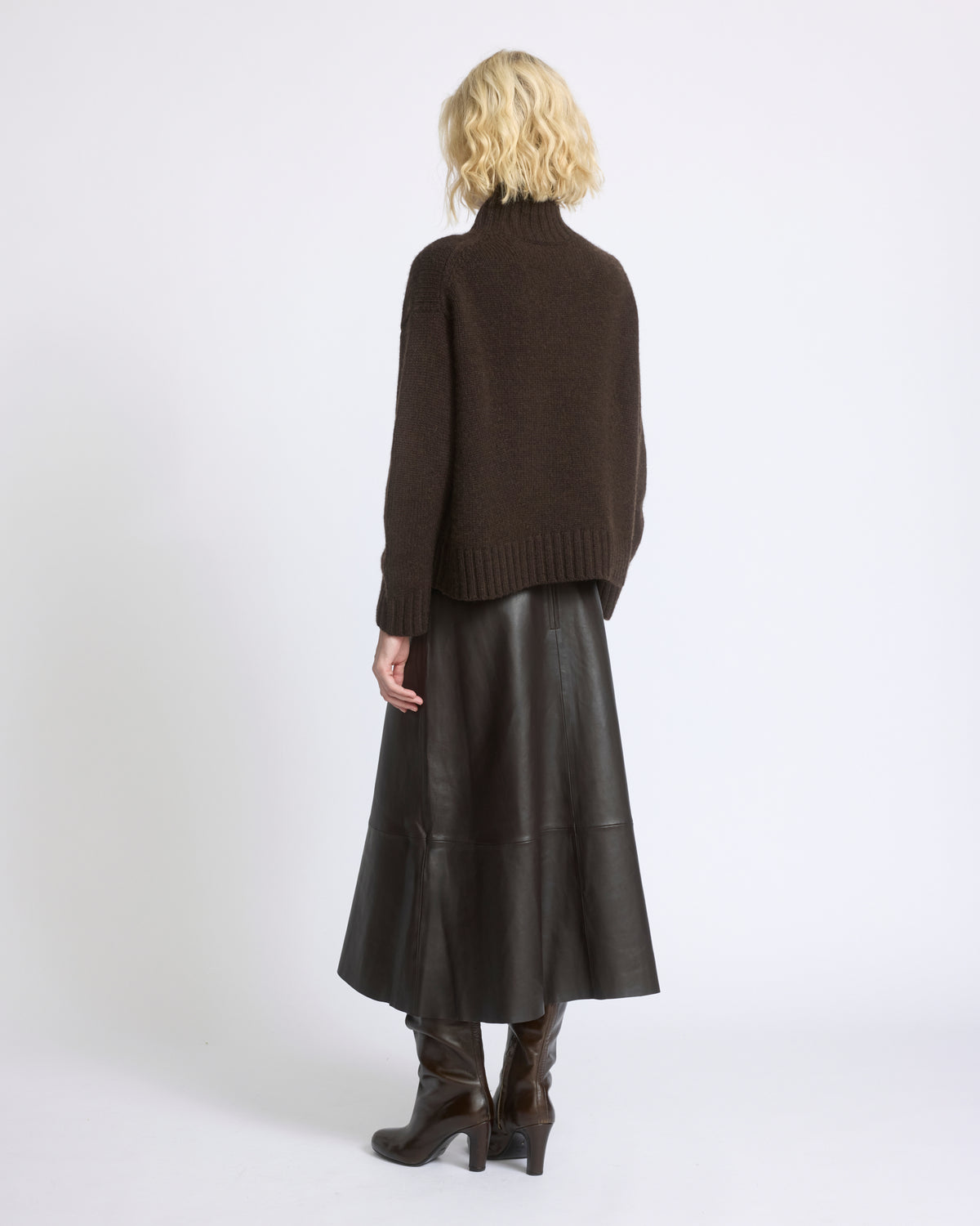 Jupe longue en cuir d'agneau - Yves Salomon - Nouvelle collection Automne Hiver