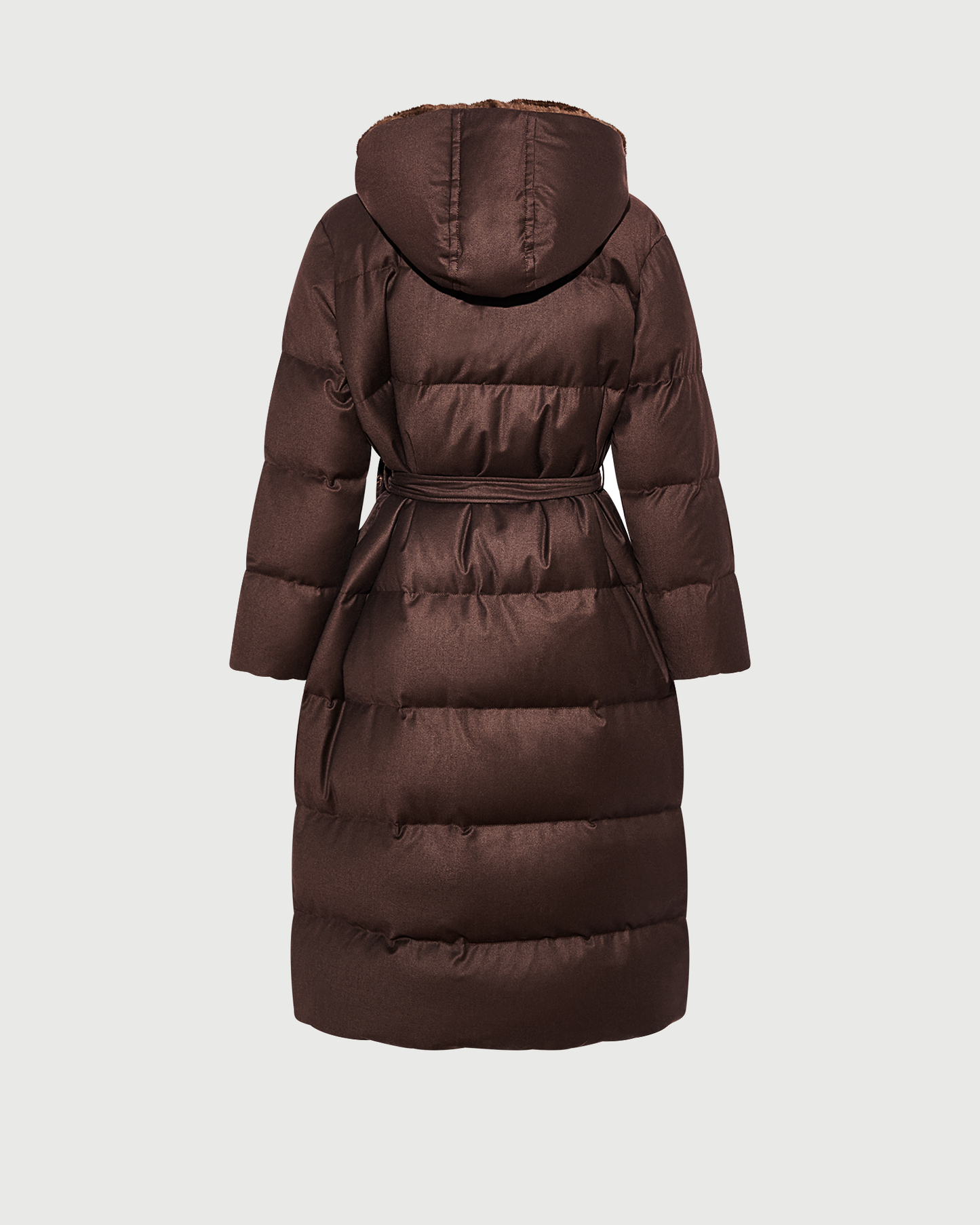 Doudoune longue croisée  en tissu Loro Piana à capuche avec fourrure de vison- Yves Salomon - Nouvelle collection Automne Hiver