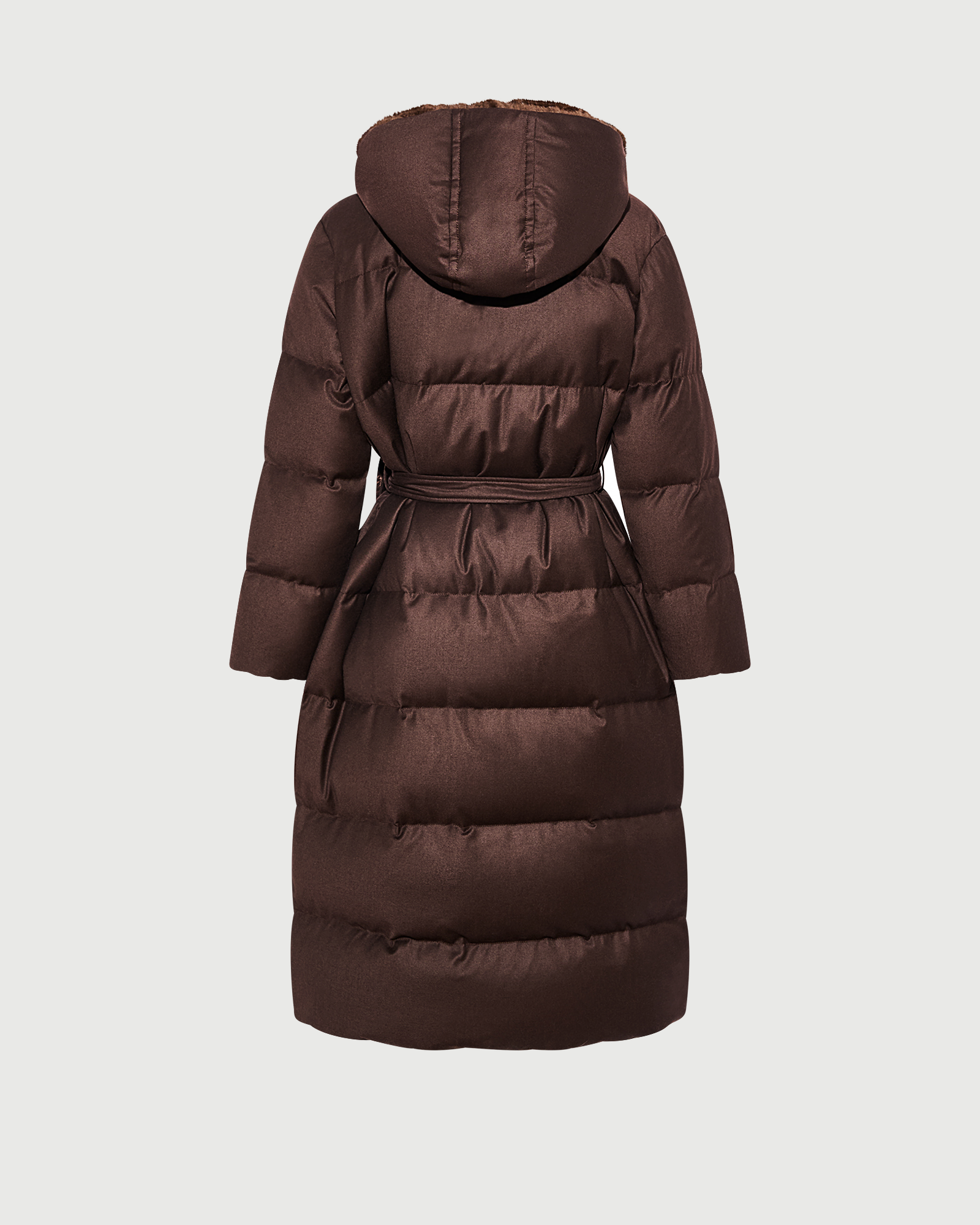 Doudoune longue croisée  en tissu Loro Piana à capuche avec fourrure de vison- Yves Salomon - Nouvelle collection Automne Hiver