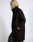 Manteau ample en lainage cachemire double face