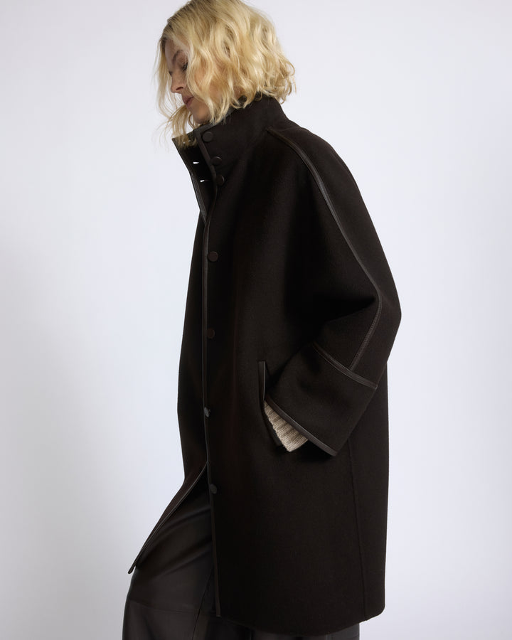 Manteau ample en lainage cachemire double face - Yves Salomon - Nouvelle collection Automne Hiver