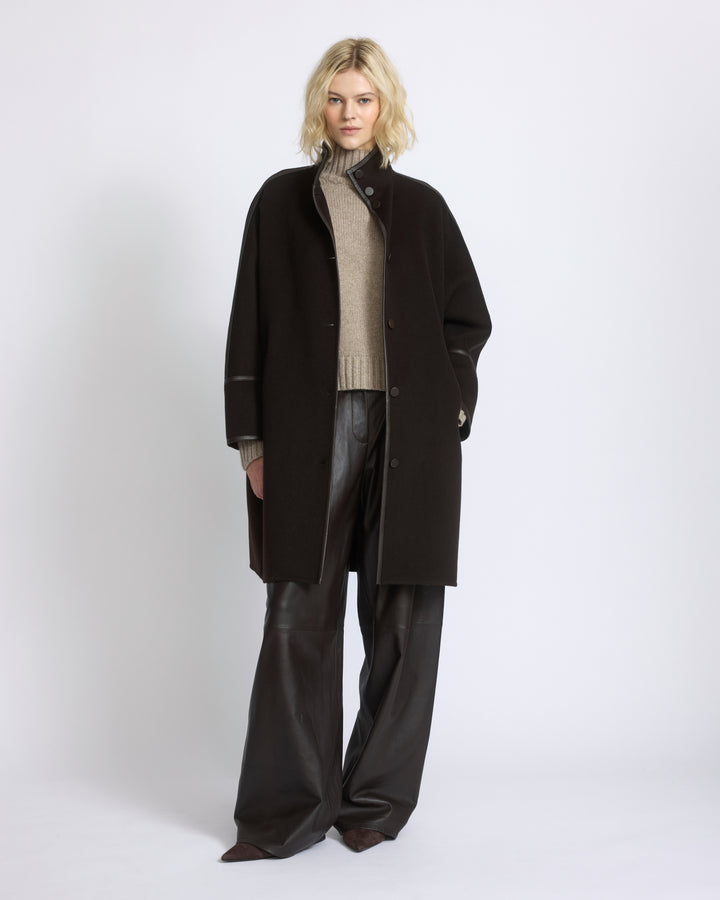 Manteau ample en lainage cachemire double face - Yves Salomon - Nouvelle collection Automne Hiver