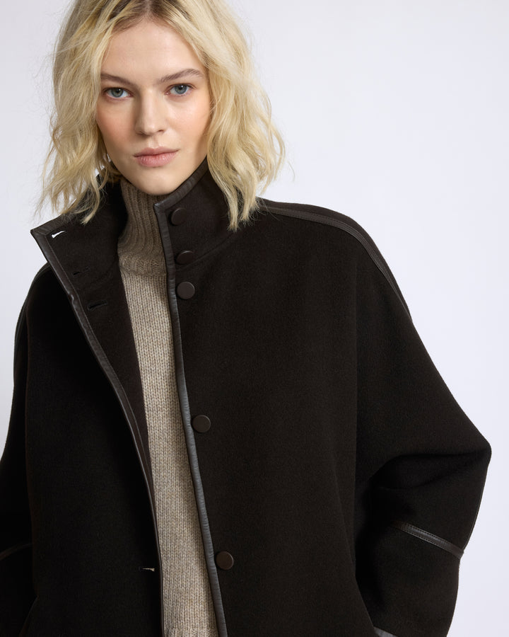 Manteau ample en lainage cachemire double face - Yves Salomon - Nouvelle collection Automne Hiver