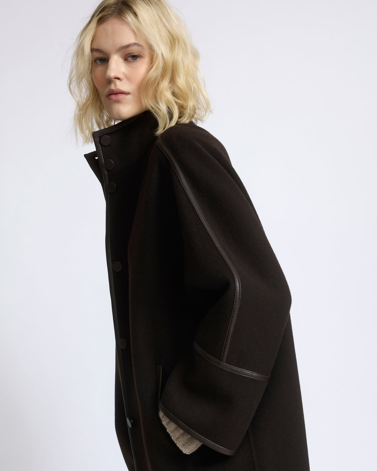 Manteau ample en lainage cachemire double face - Yves Salomon - Nouvelle collection Automne Hiver