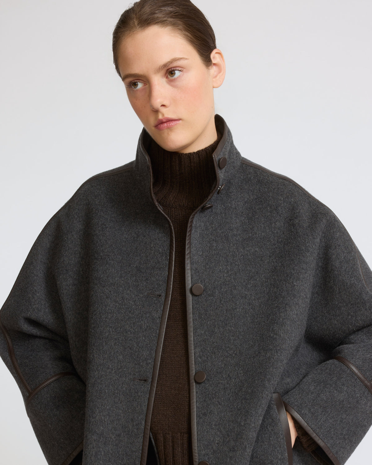 Manteau ample en lainage cachemire double face - Yves Salomon - Nouvelle collection Automne Hiver