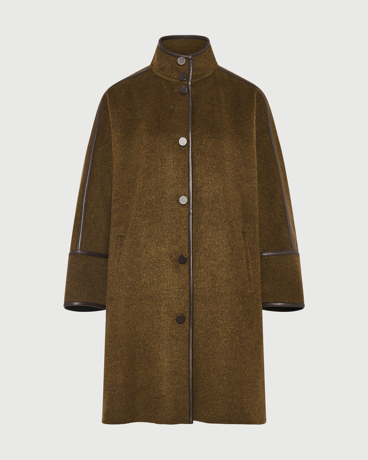Manteau ample en lainage cachemire double face- Yves Salomon - Nouvelle collection Automne Hiver