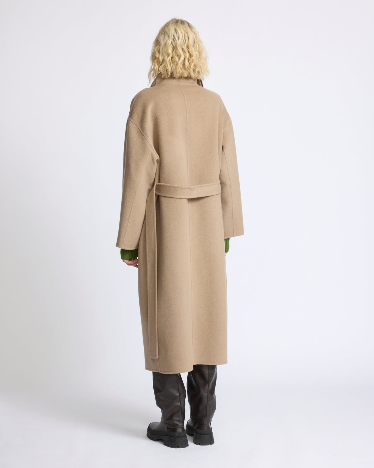 Manteau en lainage double face lainage cachemire et fourrure de vison - Yves Salomon - Nouvelle collection Automne Hiver