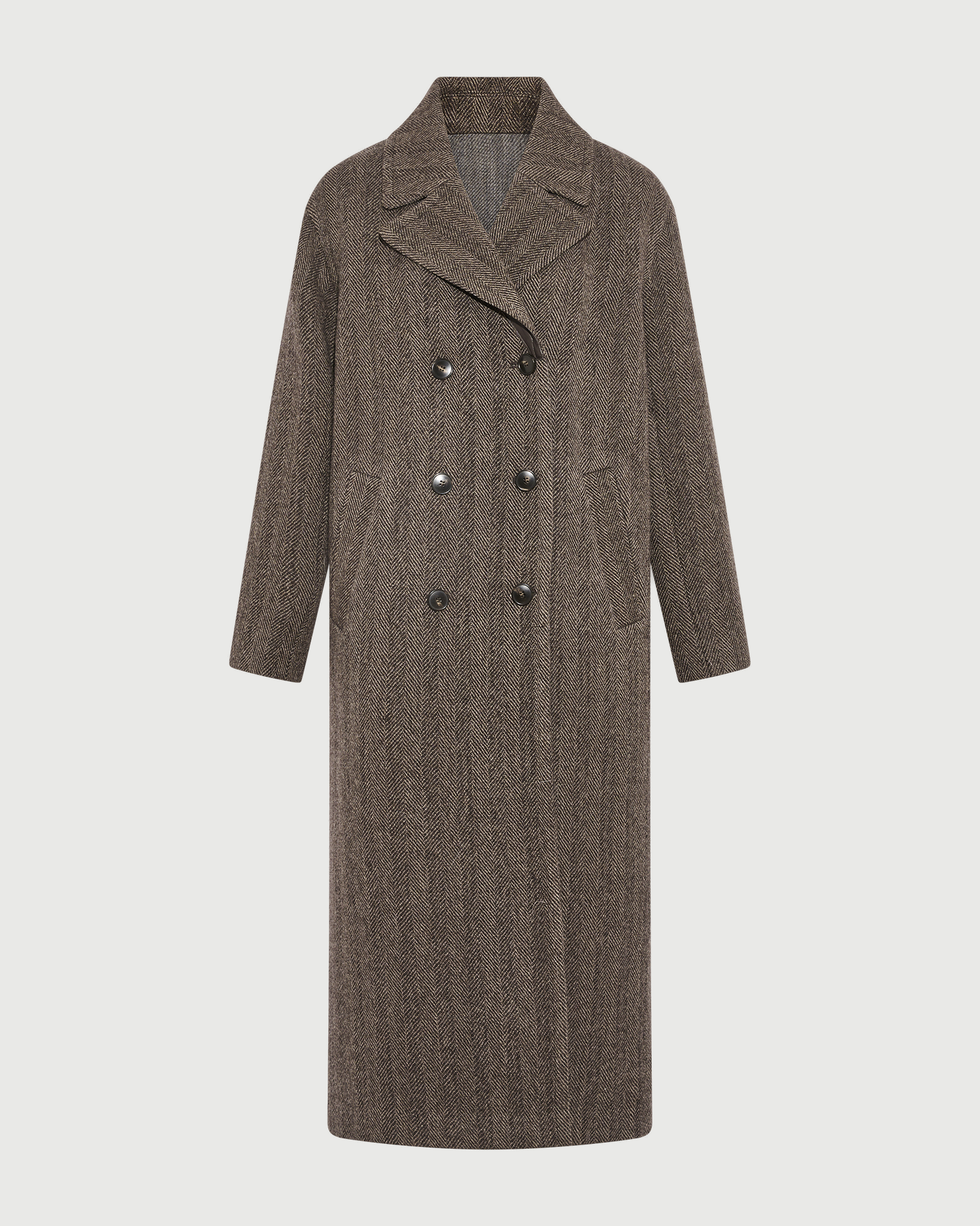 Manteau en lainage double face à chevrons- Yves Salomon - Nouvelle collection Automne Hiver