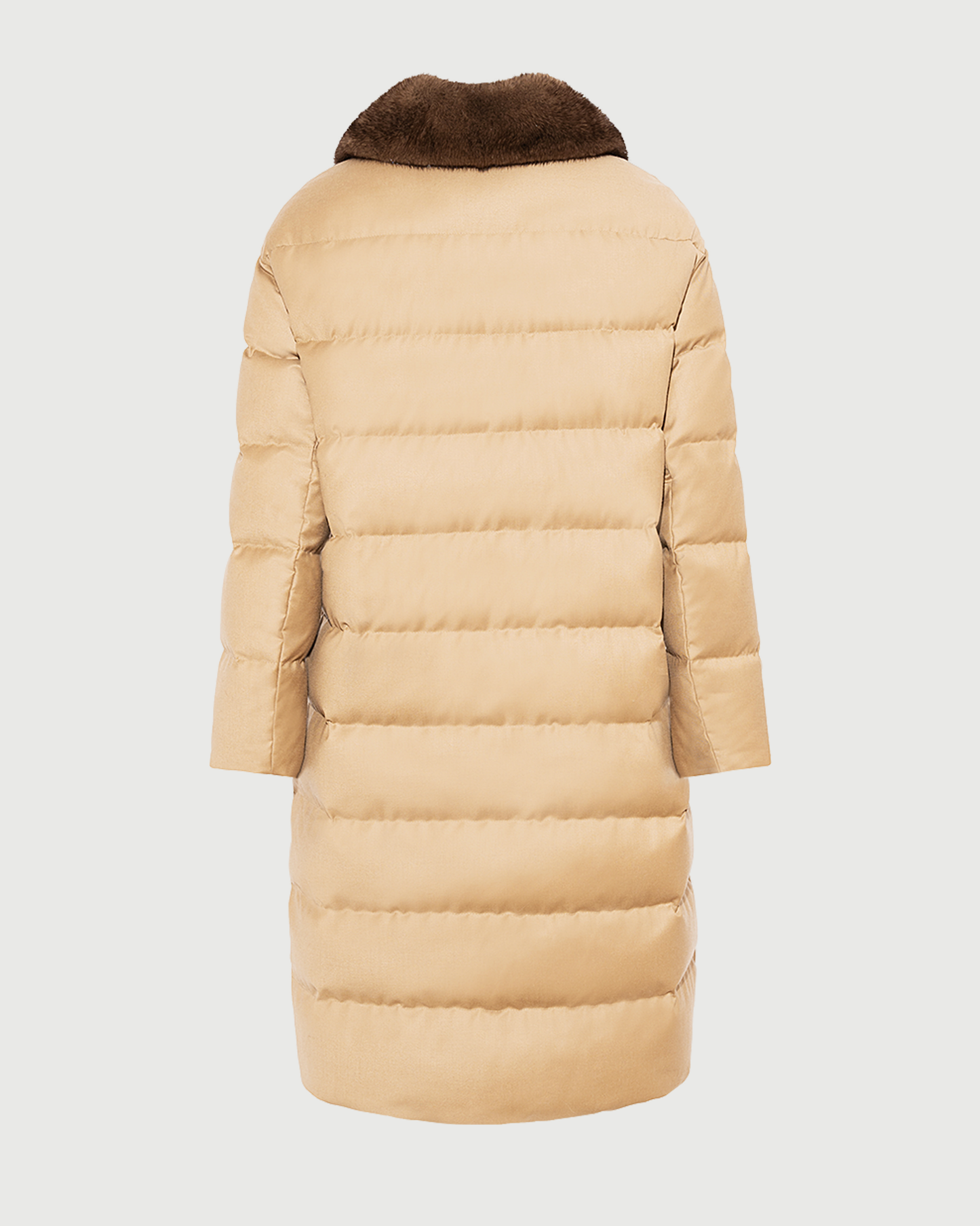 Doudoune longue en tissu technique Loro Piana avec col en fourrure de vison amovible- Yves Salomon - Nouvelle collection Automne Hiver
