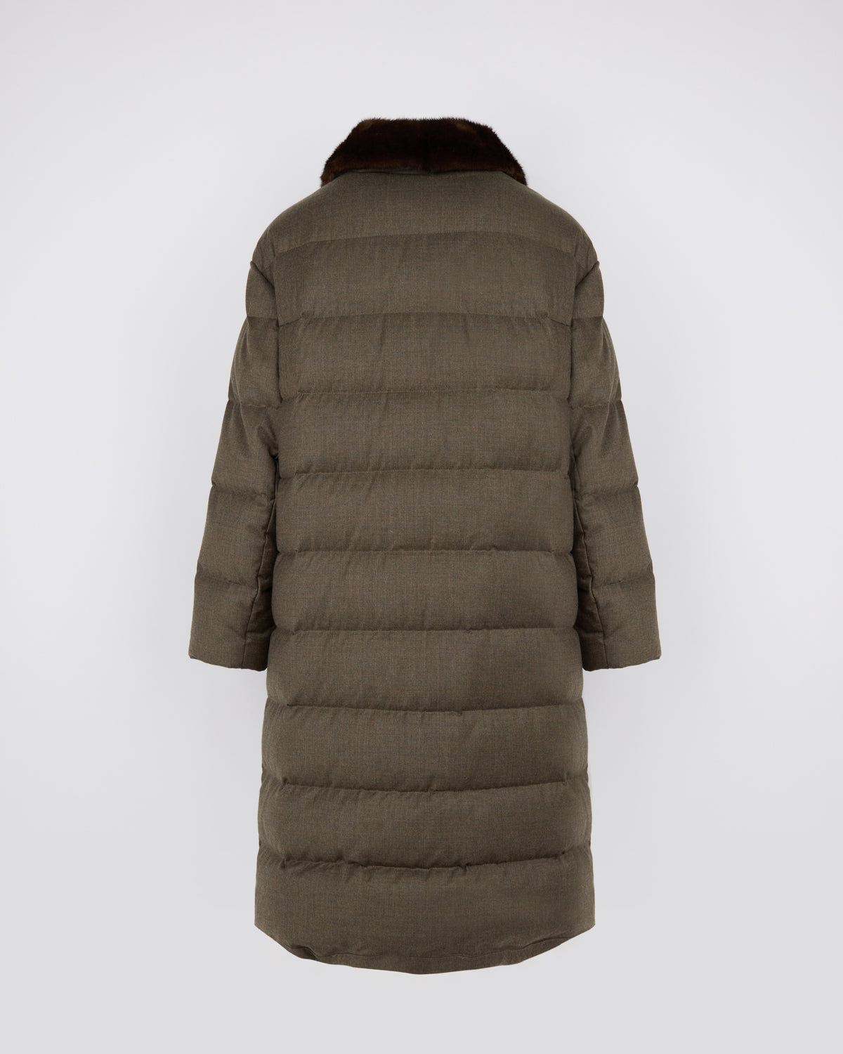Doudoune longue avec col en fourrure de vison amovible - Yves Salomon - Nouvelle collection Automne Hiver