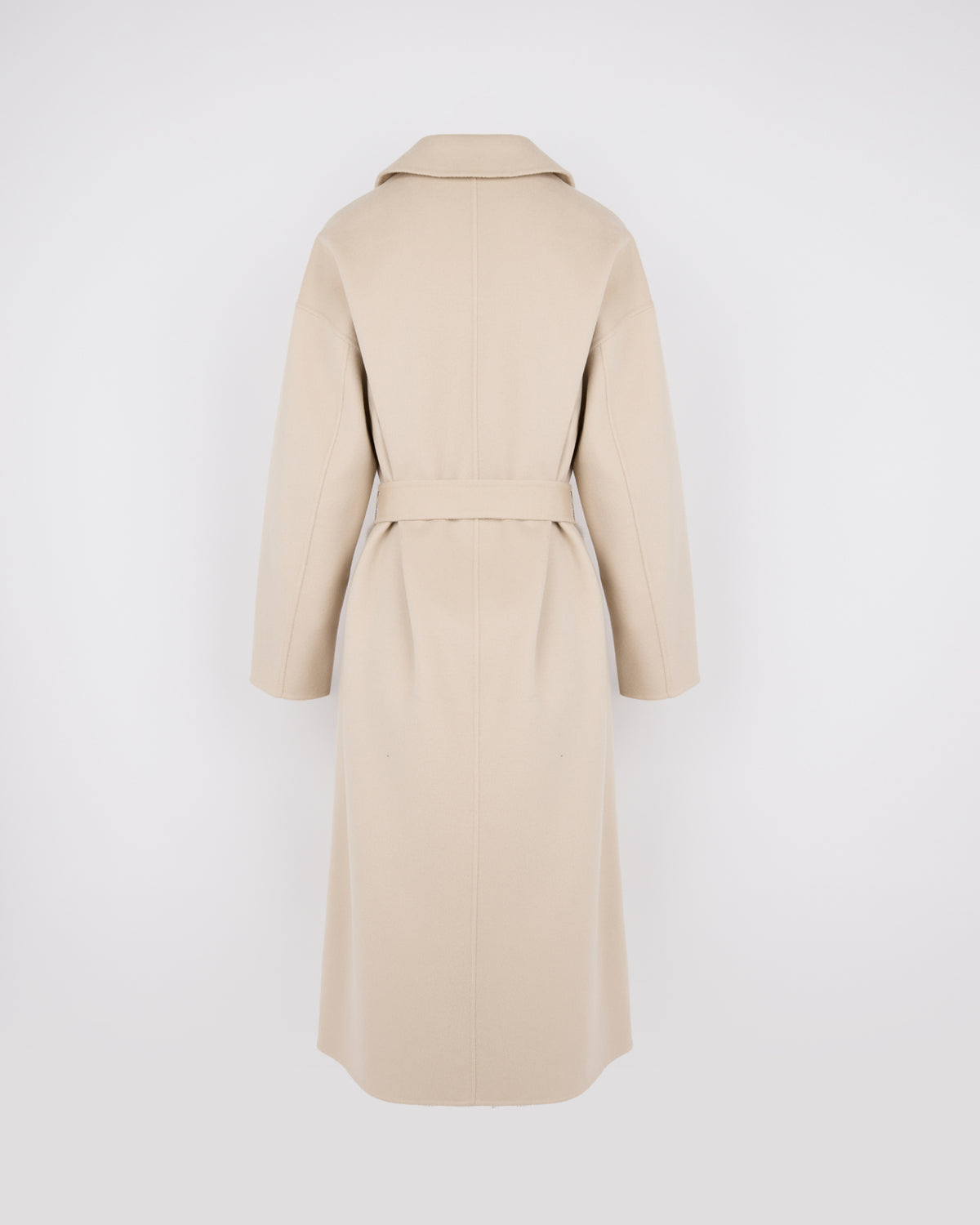 Manteau long en lainage cachemire double face et poches en fourrure de vison - Yves Salomon - Nouvelle collection Automne Hiver