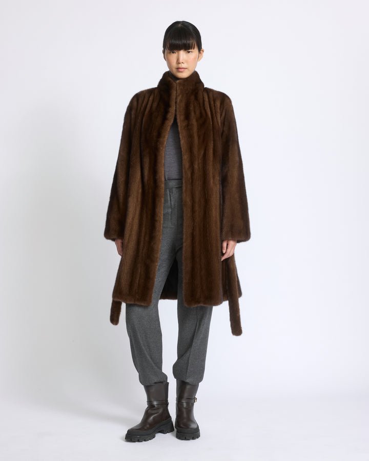 Manteau en fourrure de vison long poil allongé - Yves Salomon - Nouvelle collection Automne Hiver