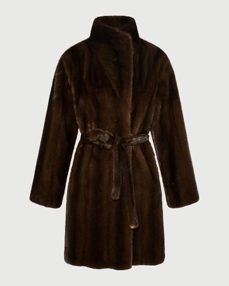 Manteau en fourrure de vison long poil allongé