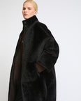 Oversized lambskin shearling coat