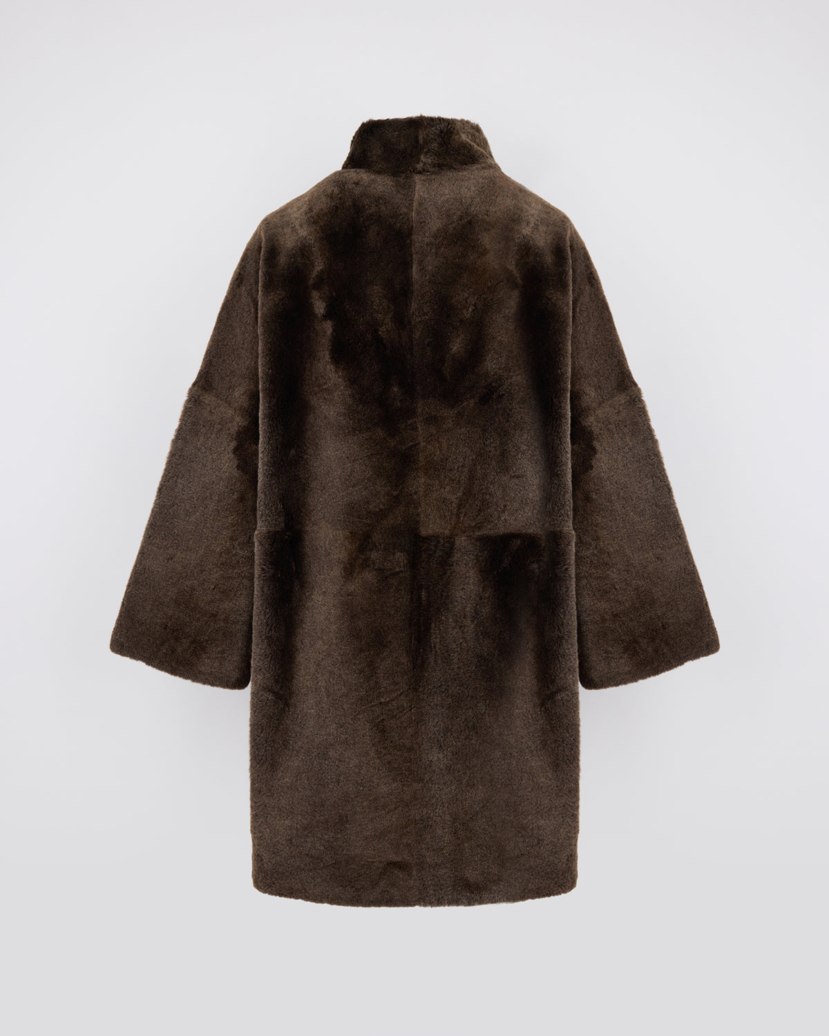 Manteau ample en peau lainée d'agneau - Yves Salomon - Nouvelle collection Automne Hiver