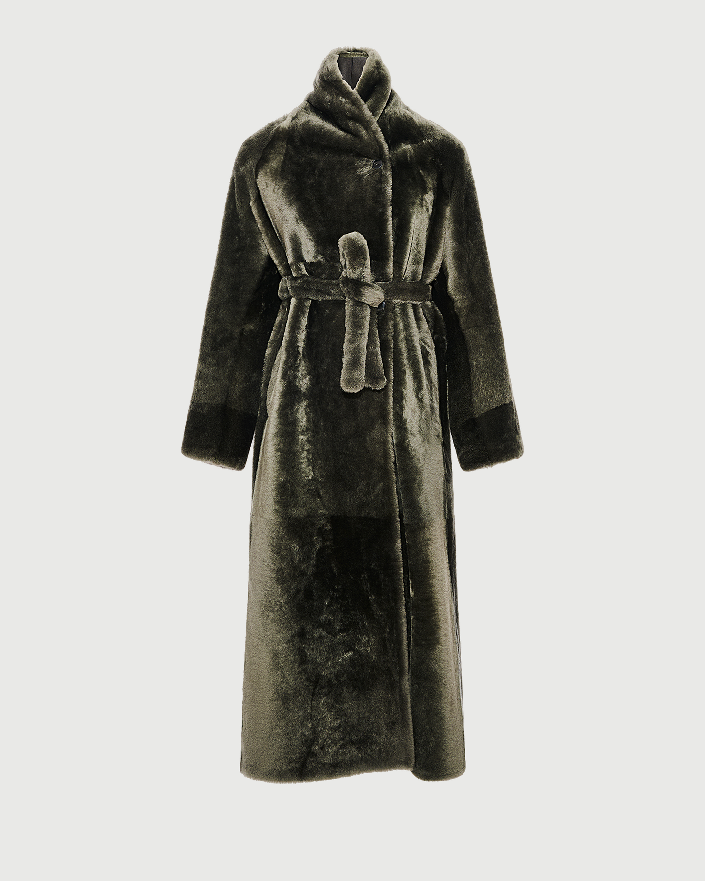 Manteau long en peau lainée d'agneau- Yves Salomon - Nouvelle collection Automne Hiver