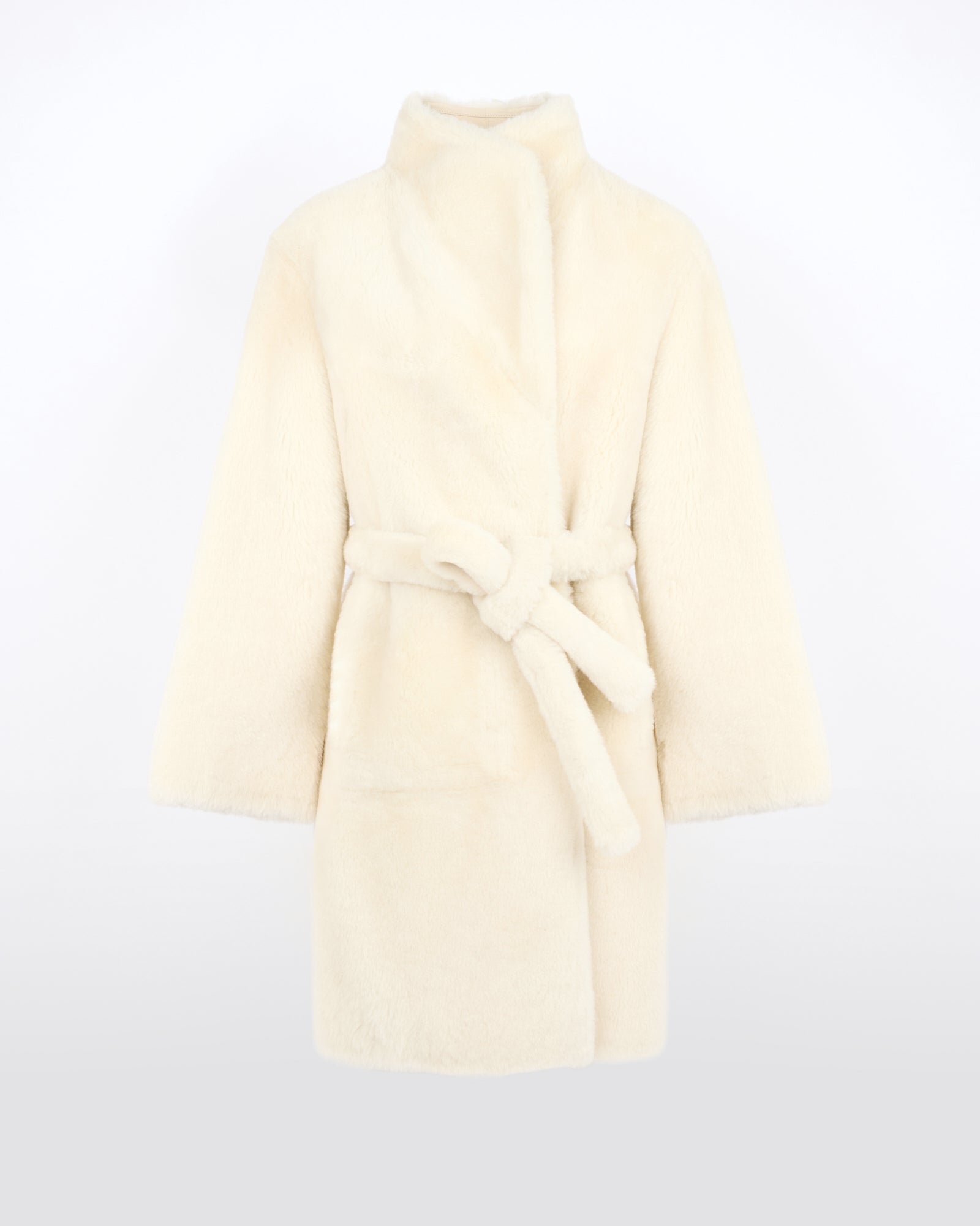Manteau réversible en peau lainée d'agneau Mérinos raide - Yves Salomon - Nouvelle collection Automne Hiver