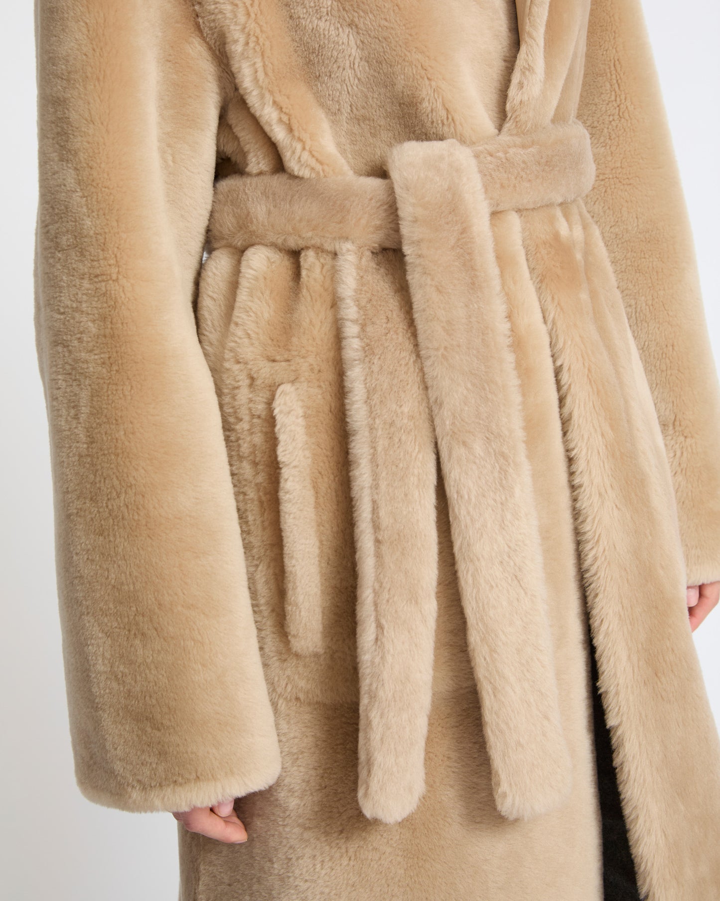 Manteau réversible en peau lainée d'agneau Mérinos raide- Yves Salomon - Nouvelle collection Automne Hiver