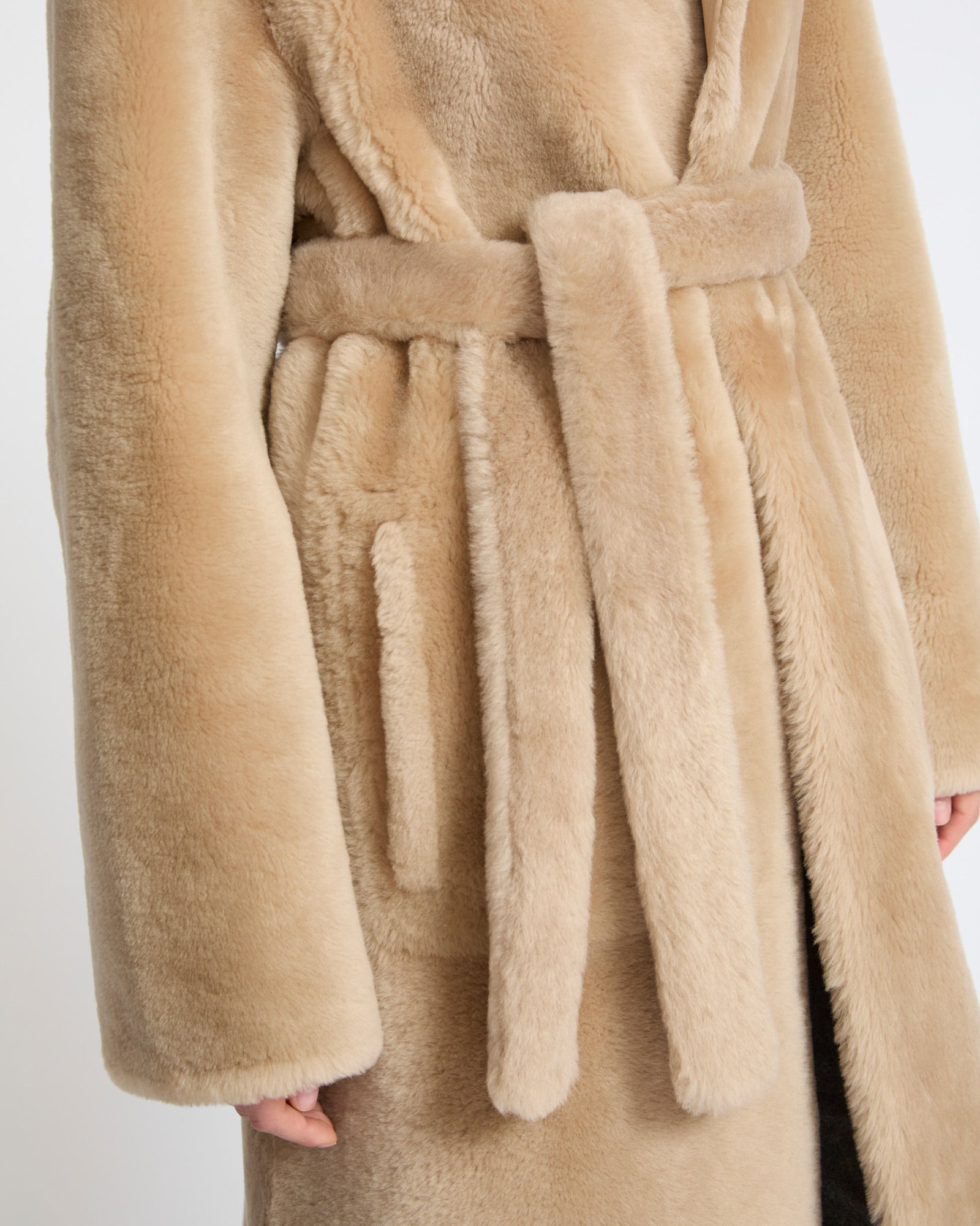 Manteau réversible en peau lainée d'agneau Mérinos raide- Yves Salomon - Nouvelle collection Automne Hiver