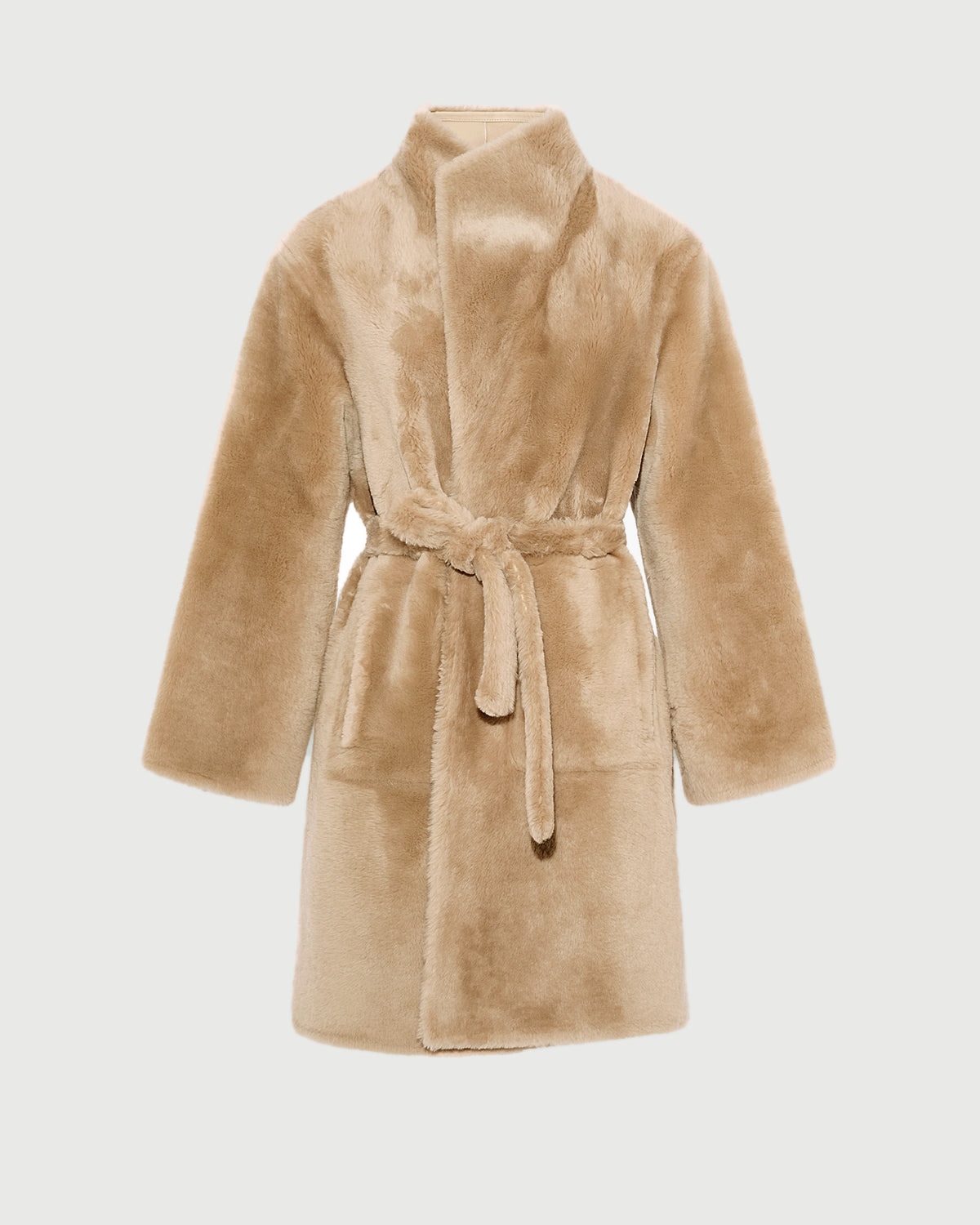 Manteau réversible en peau lainée d'agneau Mérinos raide - Yves Salomon - Nouvelle collection Automne Hiver