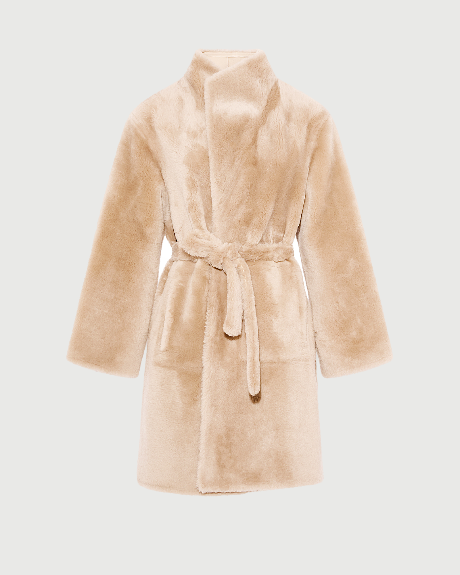 Manteau réversible en peau lainée d'agneau Mérinos raide- Yves Salomon - Nouvelle collection Automne Hiver
