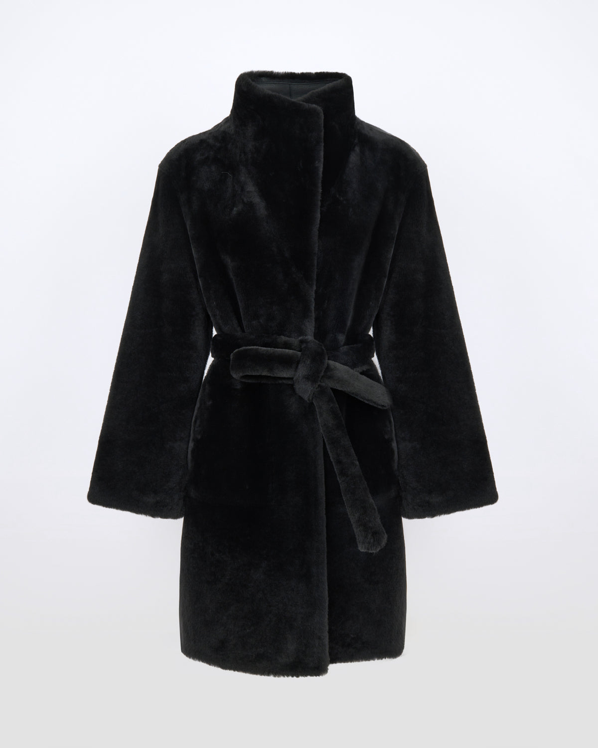 Manteau réversible en peau lainée d'agneau Mérinos raide - Yves Salomon - Nouvelle collection Automne Hiver