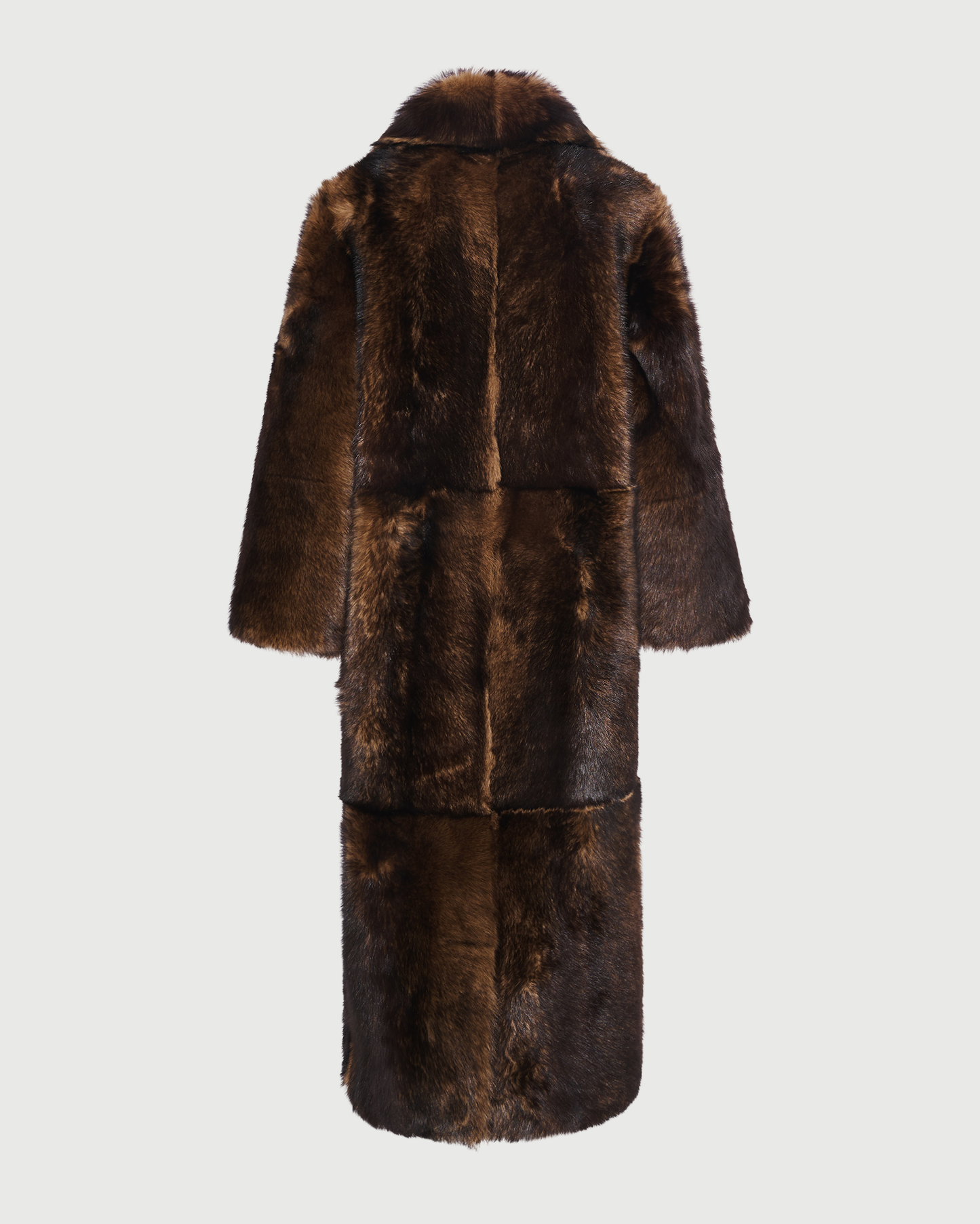 Manteau long en peau lainée d'agneau façon fourrure- Yves Salomon - Nouvelle collection Automne Hiver