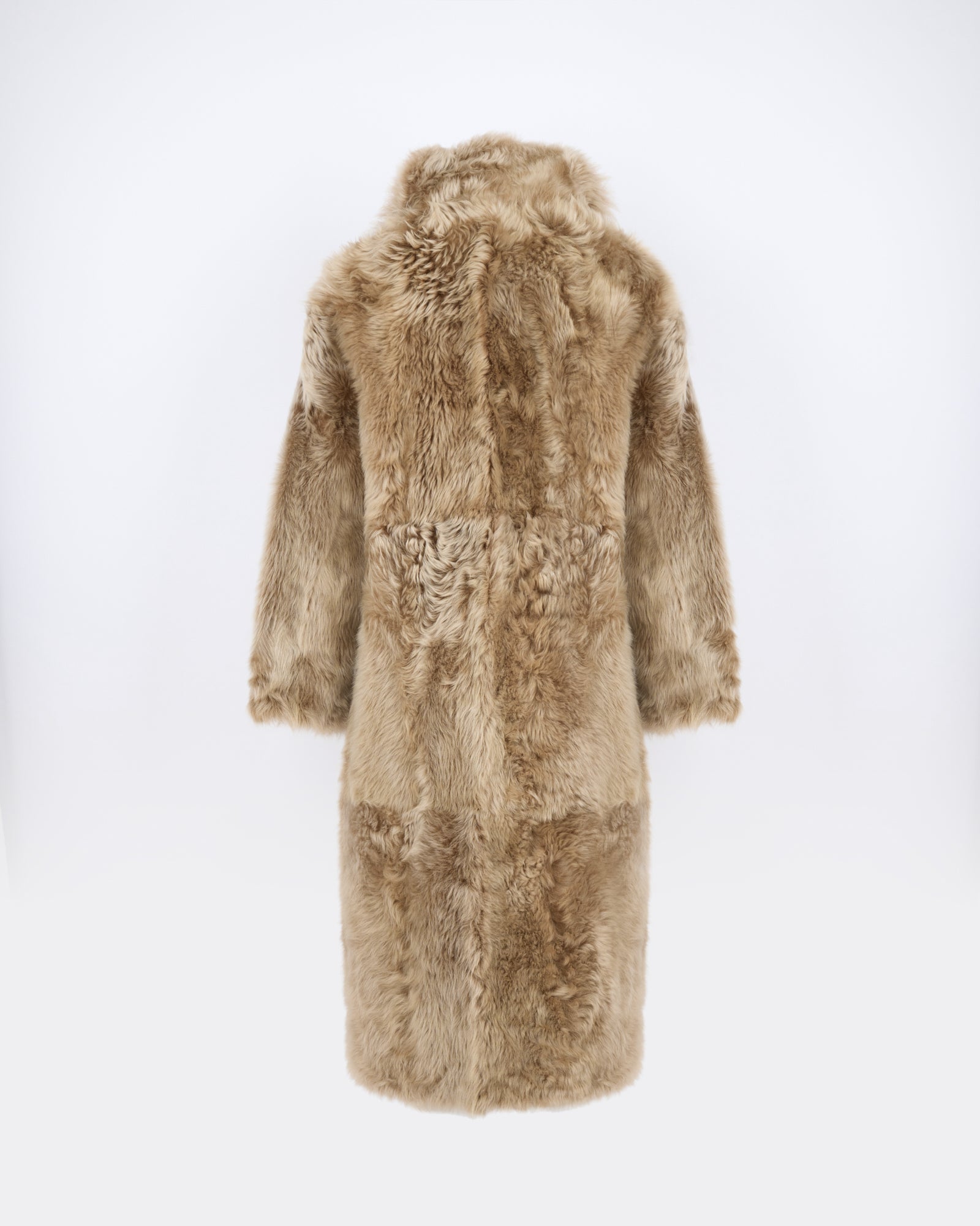 Manteau long réversible en peau lainée d'agneau - Yves Salomon - Nouvelle collection Automne Hiver