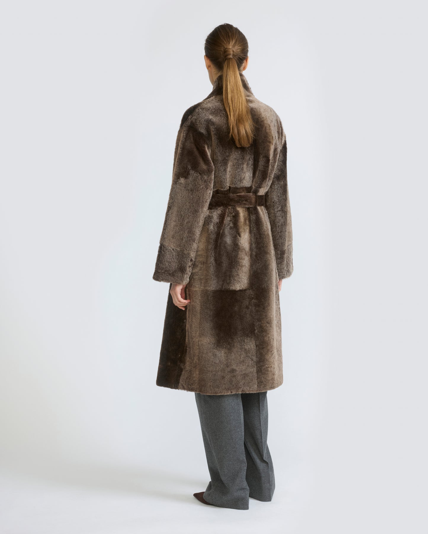 Long reversible Lacon lambskin shearling coat