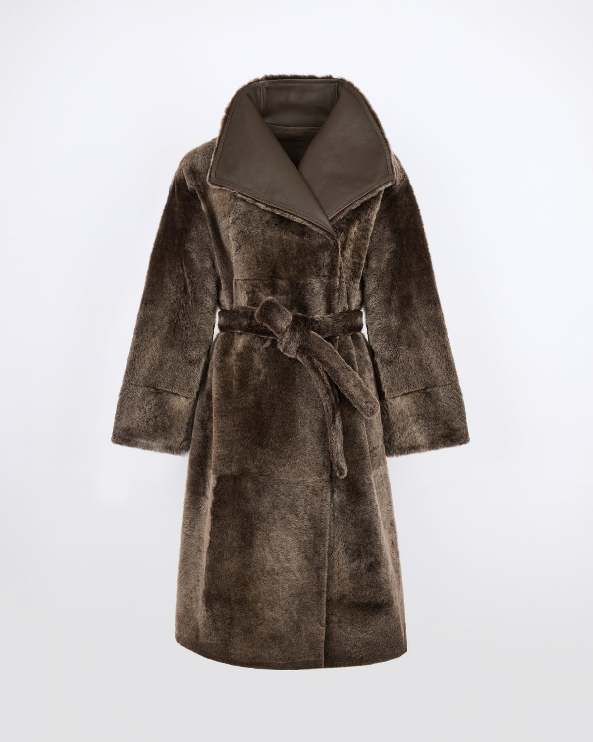 Manteau long réversible en peau lainée d'agneau Lacon - Yves Salomon - Nouvelle collection Automne Hiver