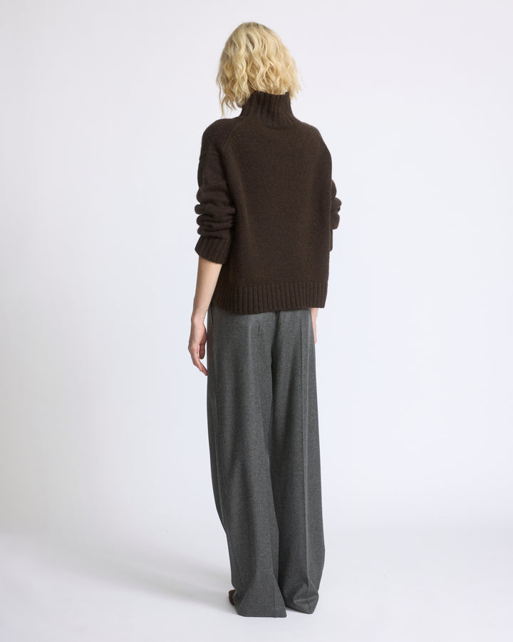 Pantalon large à pinces en lainage cachemire Loro Piana - Yves Salomon - Nouvelle collection Automne Hiver