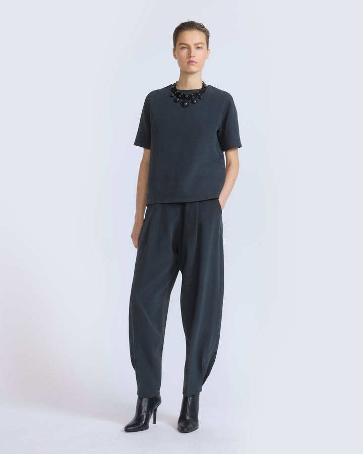 Pantalon boule en crêpe de soie