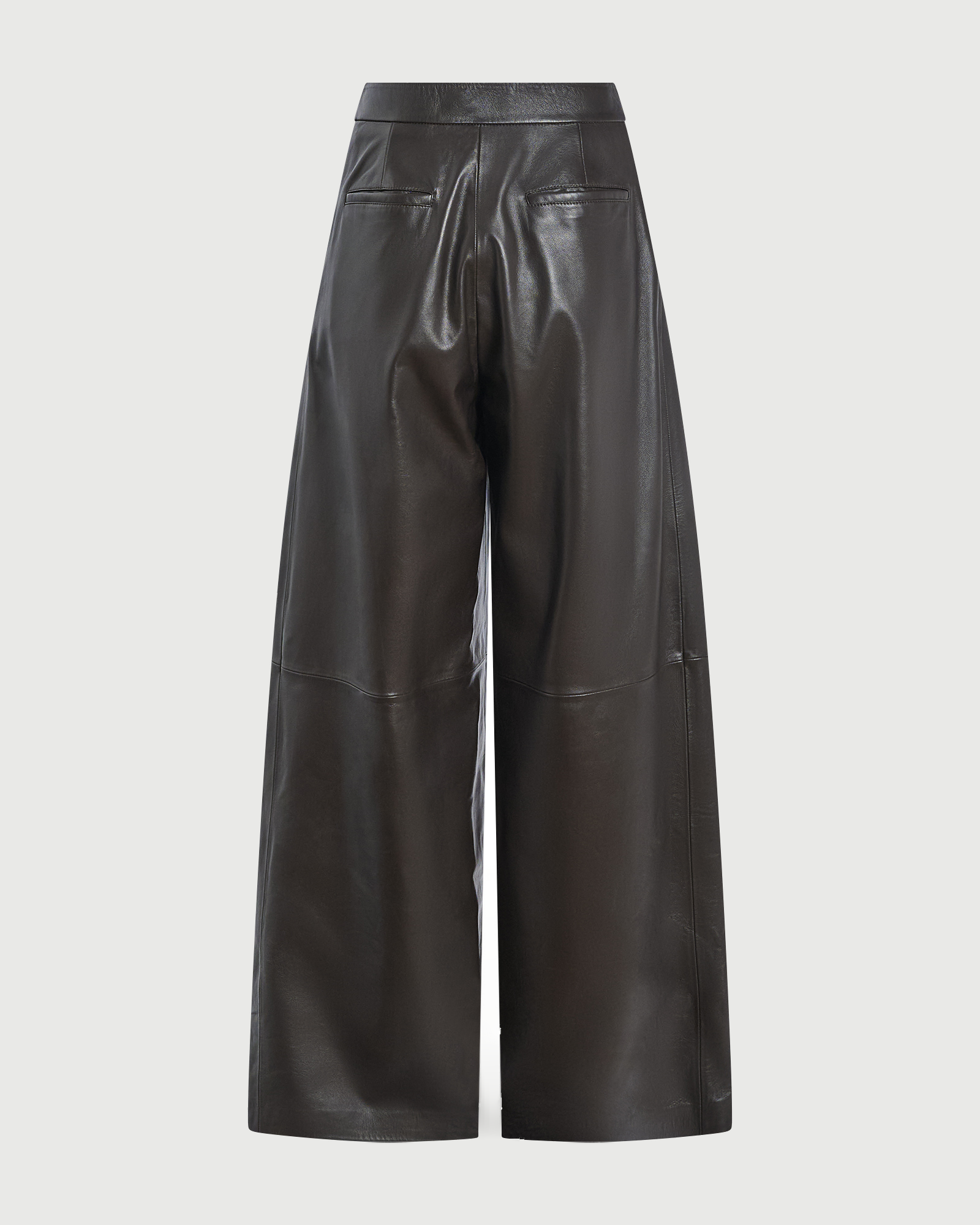 Pantalon large en cuir d'agneau- Yves Salomon - Nouvelle collection Automne Hiver