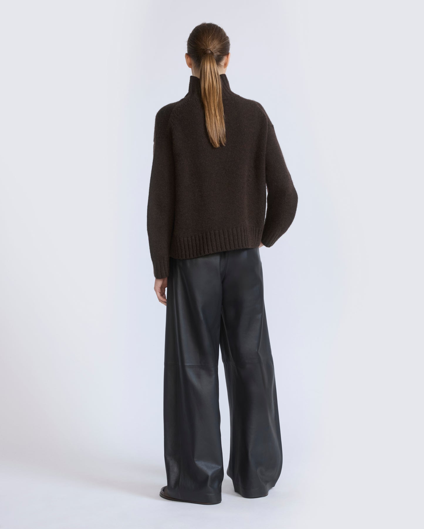 Pantalon large en cuir d'agneau