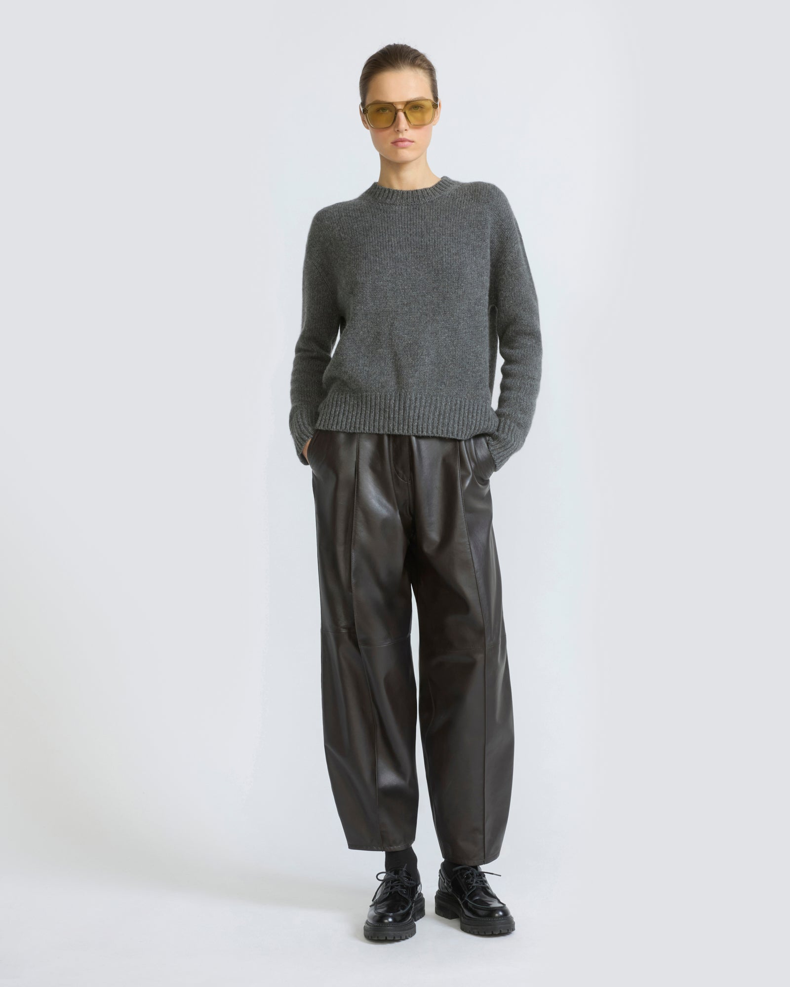 Pantalon boule en cuir d'agneau