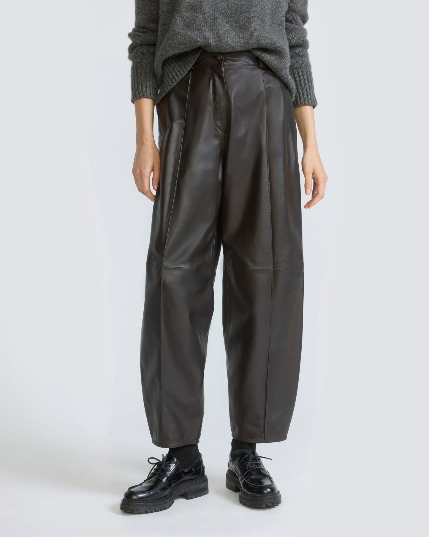 Pantalon boule en cuir d'agneau