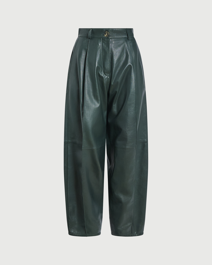 Lambskin leather balloon pants