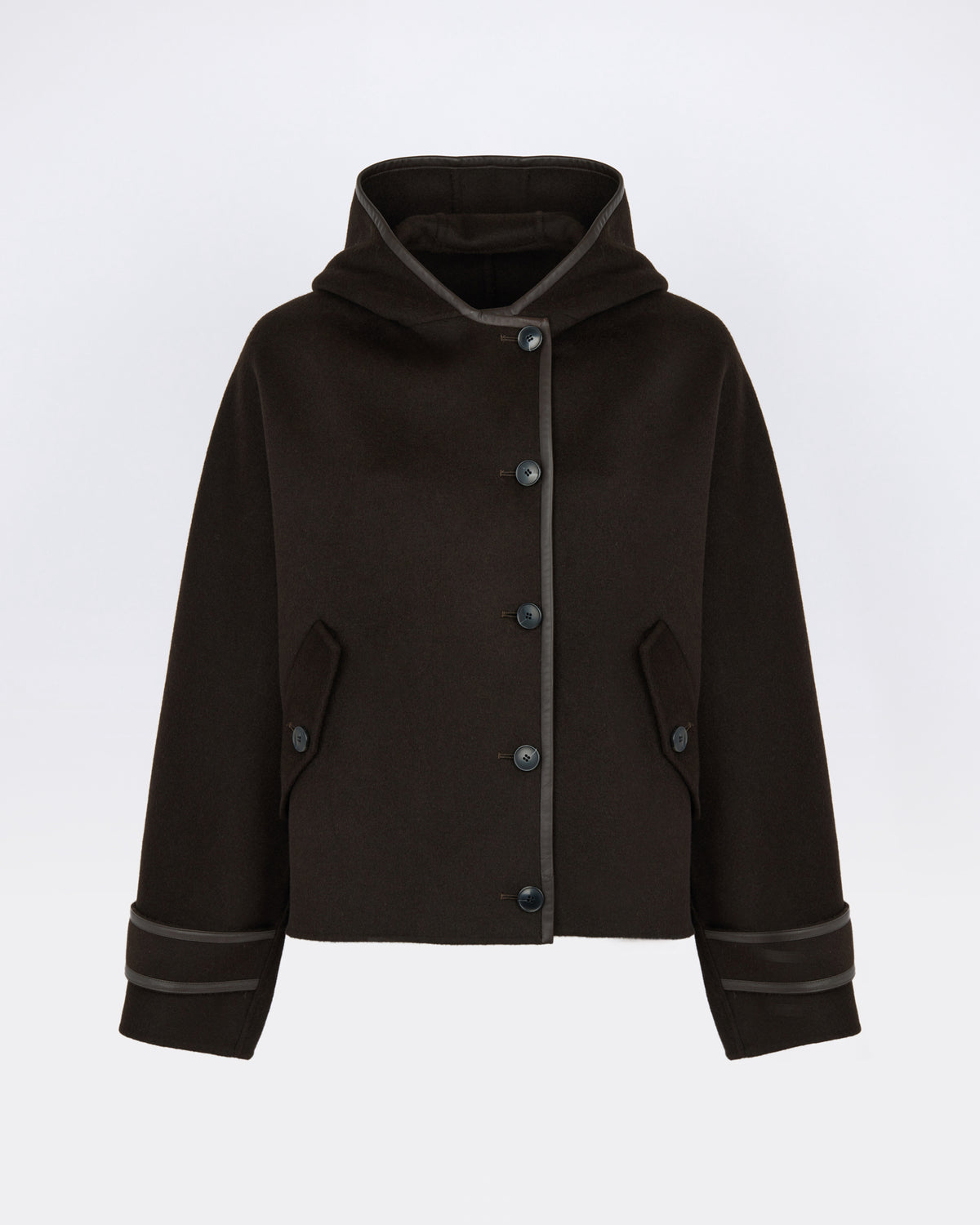 Veste à capuche en lainage double face - Yves Salomon - Nouvelle collection Automne Hiver