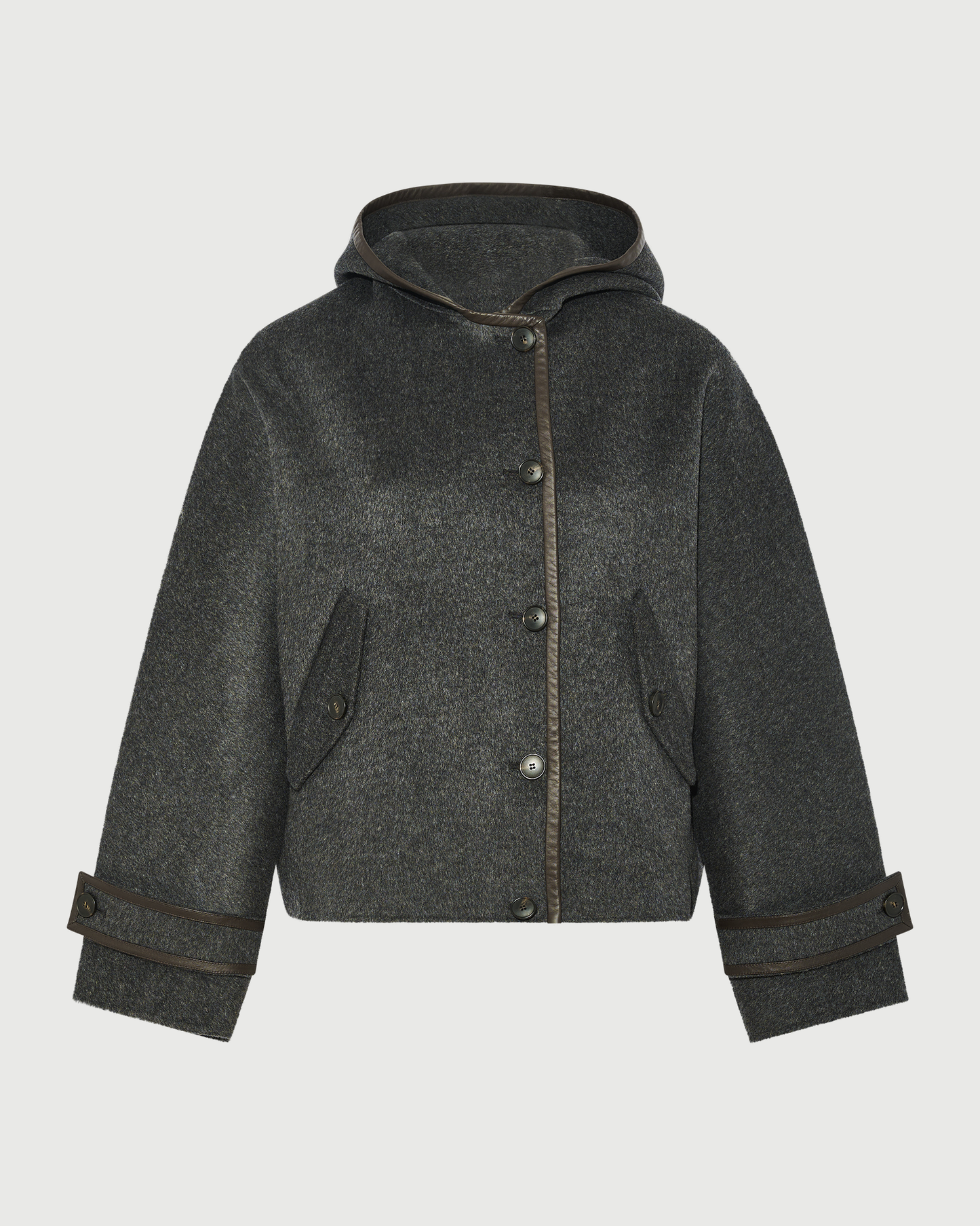 Veste à capuche en lainage double face- Yves Salomon - Nouvelle collection Automne Hiver