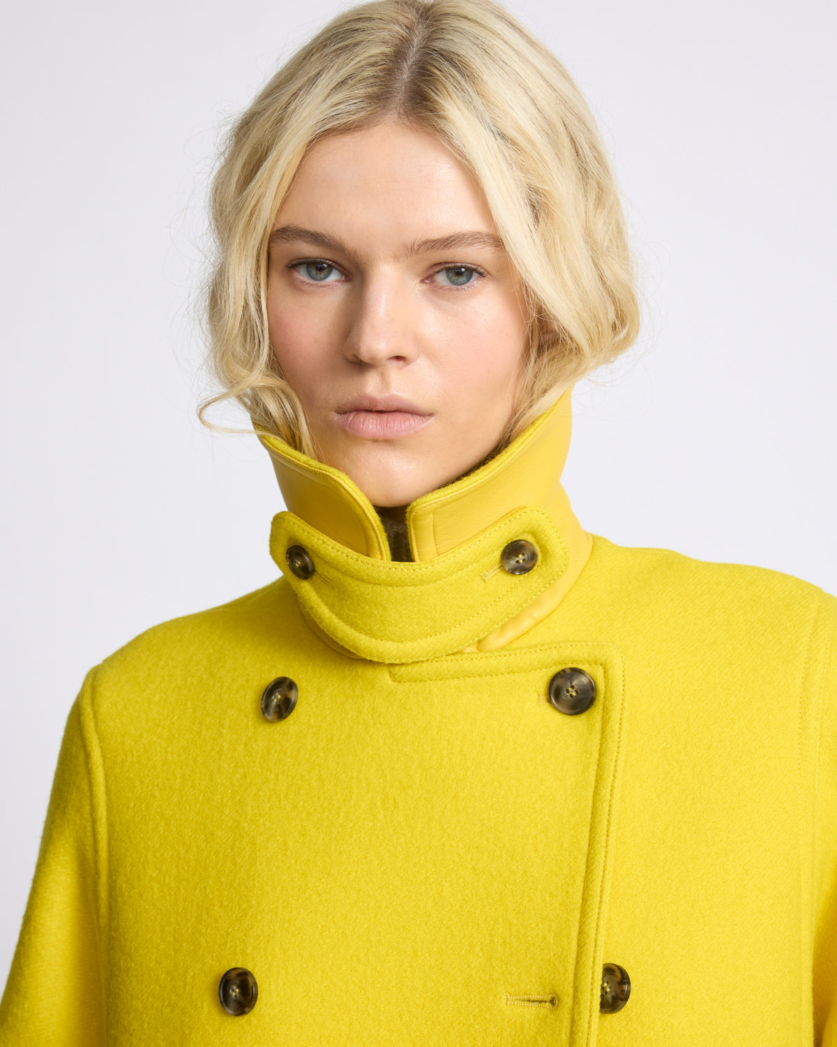 Veste caban en drap de laine - Yves Salomon - Nouvelle collection Automne Hiver
