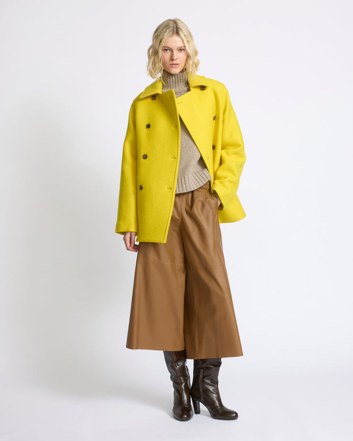 Veste caban en drap de laine - Yves Salomon - Nouvelle collection Automne Hiver