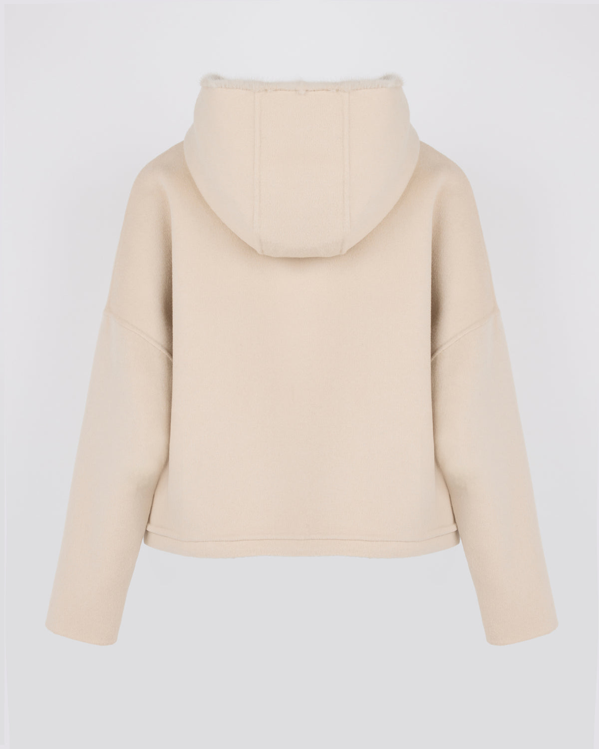 Veste à capuche en lainage cachemire double face et fourrure de vison - Yves Salomon - Nouvelle collection Automne Hiver