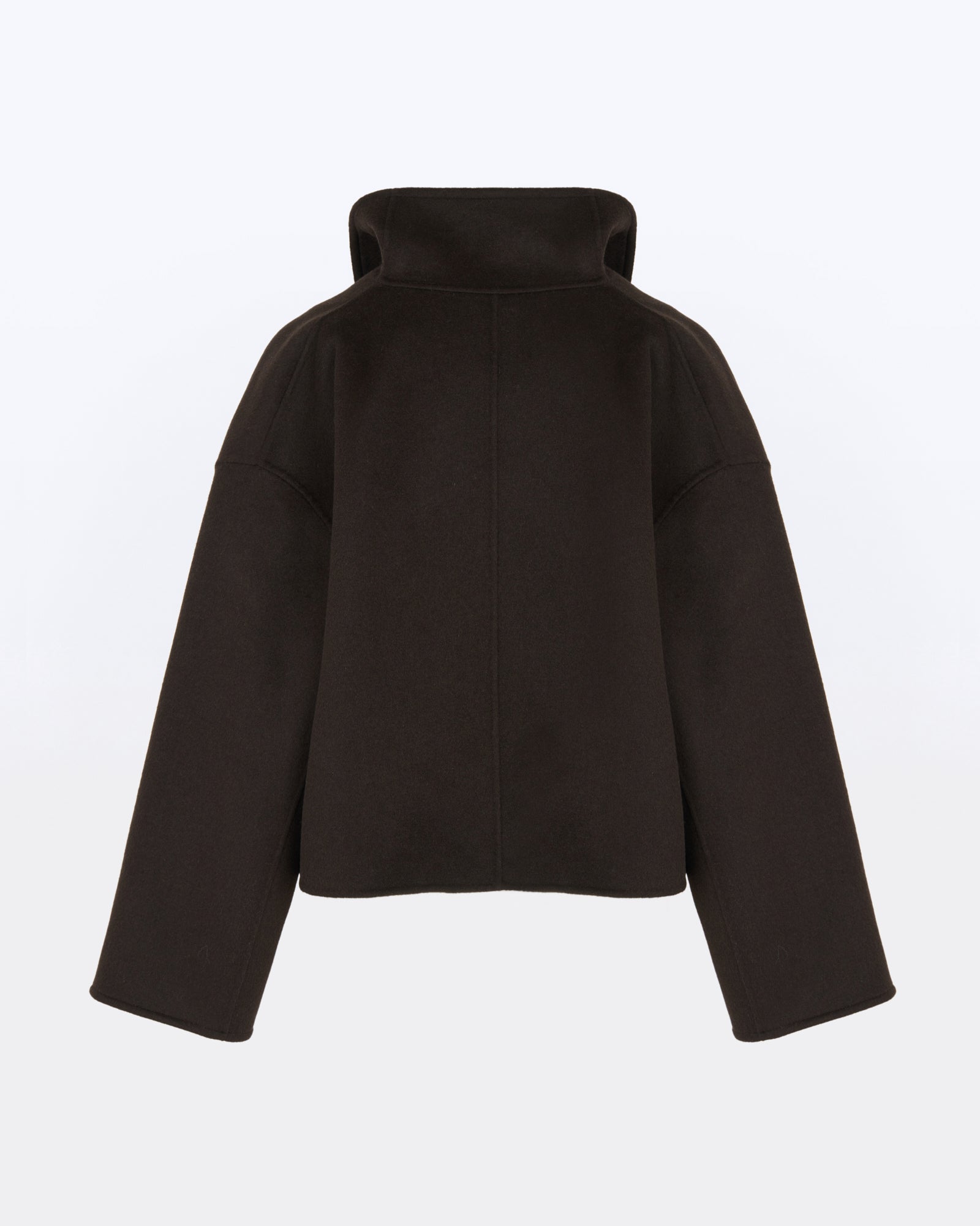 Veste courte en lainage cachemire double face et peau lainée d'agneau - Yves Salomon - Nouvelle collection Automne Hiver