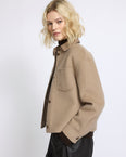 Chemise courte en lainage cachemire double face